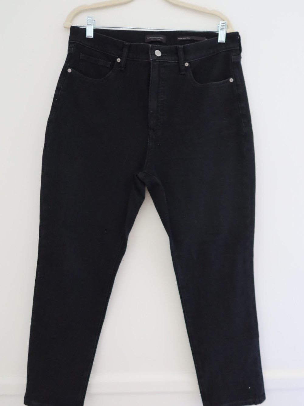 Womens Black Jeans Size 32 High Rise Slim Banana Republic